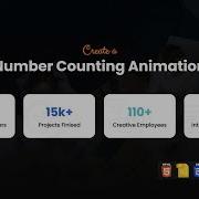 Responsive Number Counting Animation Using HTML CSS JS DevRasen Complete JavaScript Project