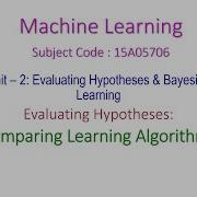 COMPARING LEARNING ALGORITHMS Evaluating Hypotheses Machine Learning Unit 2 15A05706