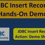 JDBC Insert Record Hands On Demo