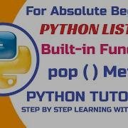 Python Pop Method How To Remove Return Elements From A List Class 11 12 CS Python