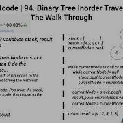 LeetCode 94 Binary Tree Inorder Traversal In Java Stack Based Solution