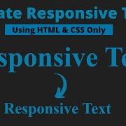 Responsive Text Using HTML CSS Responsive Font Size With Html Css