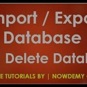 How To Import And Export Database In MySql Delete Database In PhpMyAdmin NOWDEMY OFFICIAL