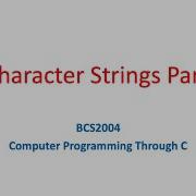 Character Strings Part 1
