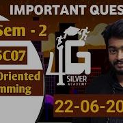 Object Oriented Programming C Important Questions CS25C07 Sem 2 22 06 2026