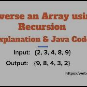 Reverse An Array Using Recursion Java Code