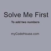 Solve Me First