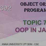 CS8392 OBJECT ORIENTED PROGRAMMING UNIT 1 TOPIC 7 OOP IN JAVA BY ABISHA