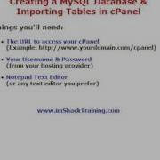 CPanel Create MySQL Database And Import Tables