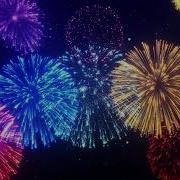 Motion Graphics Animated Fireworks Background With Sound Effect