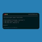 Python Prettytable Print Tabulated Data