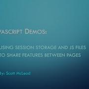 JavaScript Demo Using Session Storage JS Files