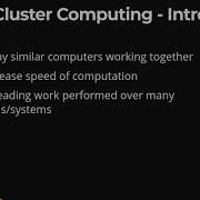 Cluster Computing Introduction