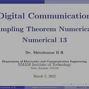 Sampling Theorem Numerical Numerical 13