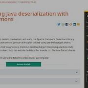 Web Security Academy Insecure Deserialization 5 Exploiting Java Deserialization Apache Commons