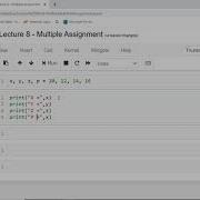 Python In 5 Minutes Lecture 9 Multiple Assignment