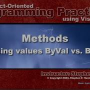 OOP Programming VB 08J ByVal Vs ByRef
