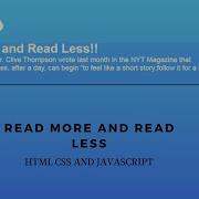 Read More Read Less Button In Javascript