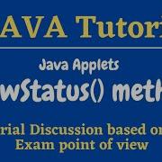 Applet Status Window ShowStatus Method Java Applets Tutorial