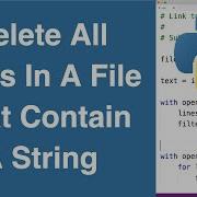 Delete All Lines In A File That Contain A String Python Example