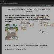 Write An Explicit Formula From A Recursive Formula Arithmetic