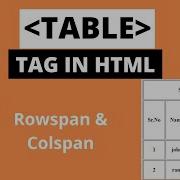 HTML таблица с использованием Rowspan и Colspan Учебник по HTML для начинающих Часть 8
