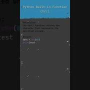 Python Built In Function Chr