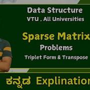 Sparse Matrix Data Structures Algorithm VTU All Universities