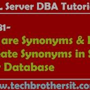 SQL Server DBA Tutorial 181 What Are Synonyms How To Create Synonyms In SQL Server Database