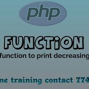 Recursive Function In PHP In Hindi Print Decreasing Counting