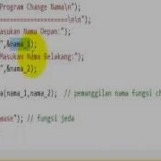 TMD02 Pemrograman C Array 1 Dimensi Char String Change Nama