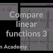 Comparing Linear Functions 3 Algebra I Khan Academy