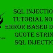 SQL Injection Video Course Error Based Double Quote String 2017