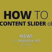 How To Use The CONTENT SLIDER Object In WebSite X5