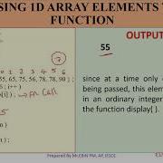 MODULE 4 TOPIC 10 PASSING 1D ARRAY ELEMENTS TO A FUNCTION