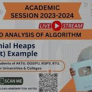 DAA49 Binomial Heap And Binomial Tree Solved Univerity Question Union And Insert In Binomial Heap