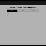 ReactJs Simple Tabs Using Hook