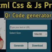 Qr Code Generator App Web Using Html Css Js Project For Resume Source Code FUll Course JavaScript
