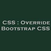 CSS Override Bootstrap CSS