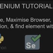 Python Selenium Tutorial 3 Minimise Maximise Browser Page Navigation Find Element With XPath