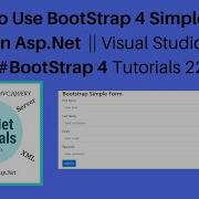 How To Use Bootstrap 4 Simple Form Class In Asp Net Visual Studio 2019 Bootstrap 4 Tutorials 22