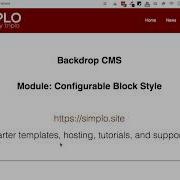 Backdrop CMS Modules Configurable Block Style