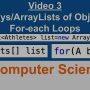 AP Computer Science A Arrays ArrayLists Of Objects Video 3