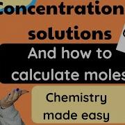 Concentration Of Solutions Chemistry