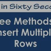 Three Methods To Insert Multiple Rows Into Single Table SQL In Sixty Seconds 024