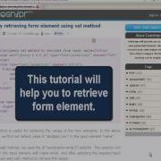 JQUERY Tutoriral JQuery Retrieving Form Element Using Val Method