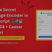 Build A Secret Message Encoder Decoder In JavaScript Base64 Caesar Cipher And More