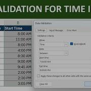 How To Use Data Validation For Time In Excel Prevent Invalid Entries