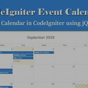 Build An Event Calendar In CodeIgniter Using JQuery