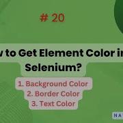 Selenium 20 How To Get Element Color OR Use CSS Value In Selenium NATASATECH